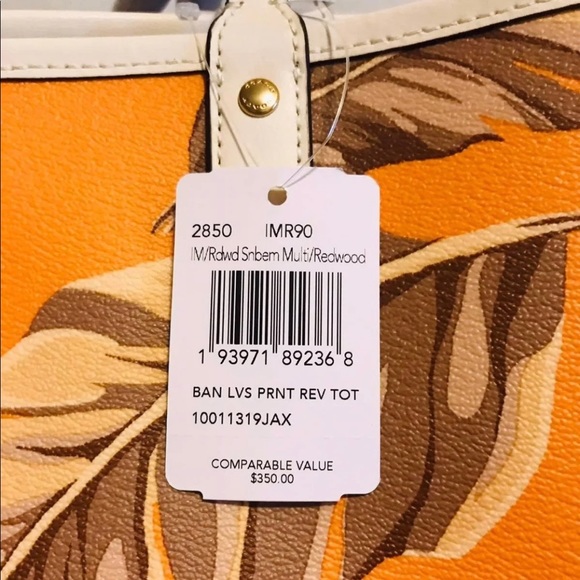 Coach 2850 Reversible City Tote With Banana Leaves Print - Picture 3 of 3